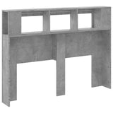 LED Headboard Concrete Grey 140x18.5x103.5 cm Engineered Wood 837347