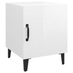 ZNTS Bedside Cabinets 2 pcs High Gloss White Engineered Wood 812073