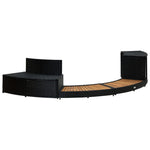 Spa Surround Black Poly Rattan and Solid Acacia Wood 316651