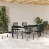 Garden Dining Set 7 pcs Black Powder-Coated Steel 3379161