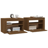 Bedside Cabinets 2 pcs with LEDs Brown Oak 60x35x40 cm 3144974