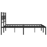 Metal Bed Frame without Mattress with Headboard Black 160x200cm 355662