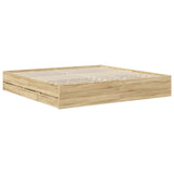 Bed Frame with Drawer Sonoma Oak 200 x 200 cm Engineer Wood 3411084