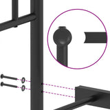 Metal Bed Frame without Mattress with Headboard Black 140x200cm 374438