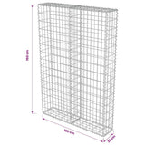 143579 Gabion Wall with Covers Galvanised Steel 100x20x150 cm