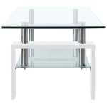 ZNTS Coffee Table White and Transparent 95x55x40 cm Tempered Glass 330304