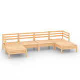 6 Piece Garden Lounge Set Solid Wood Pine 3083334