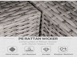 Outdoor PE Rattan Corner Sofa, Garden Wicker Furniture Single Sofa Chair w/ Cushions, Light Grey T3398P325339