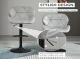 Adjustable Bar Stools Set of 2, Armless Upholstered Swivel Counter Chairs, Barstools with Back, T3398P343517