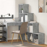 Corner Desk with Shelf Concrete Grey 101.5 x 149.5 x 149.5 cm 3337244
