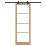Sliding Door ORKDAL Natural and Black 83 x 232 cm 3332197