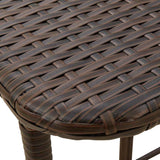 ZNTS Folding Garden Table Brown 90x51x75 cm Poly Rattan 4108255