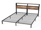 135cm190cm Double Metal Bed Frame with RGB Smart LED Lights & Storage Headboard, Heavy Duty 363kg T6135P515768