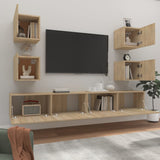6 Piece TV Cabinet Set Sonoma Oak Engineered Wood 3114264