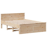 Bed Frame without Mattress with Headboard 150x200 cm King Size Solid Wood Pine 3308762