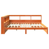 Bookcase Bed 2 pcs Wax Brown 200 x 200 cm Solid Pine Wood 3422738