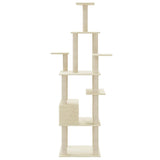 Cat Tree with Sisal Scratching Posts Cream 183 cm 171482