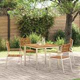 Garden Chair 4 pcs Solid Acacia Wood and Stainless Steel 42006198
