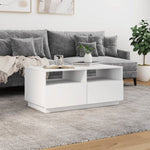 ZNTS Coffee Table with LED Lights White 90x49x40 cm 839833