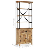 244943 Sideboard with Shelves Solid Mango Wood 65x30x180 cm