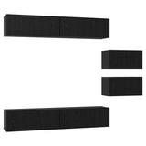 TV Cabinet Set 6 pcs Black Oak Engineered Wood 3393475
