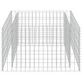 Gabion Raised Bed Silver Galvanised steel 90x90x50 cm Heavy Duty 143557