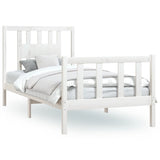 Bed Frame without Mattress White Solid Wood Pine 90x200 cm 3188152