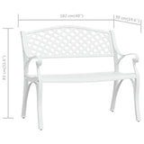 Garden Bench White Cast Aluminium, Cast Iron Medium Durable 317746