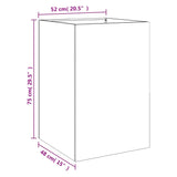 Planter White 52x48x75 cm Steel 841584