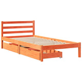 Bed Frame without Mattress Wax Brown 90x200 cm Solid Wood Pine 3301555