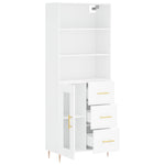 Highboard White 69.5x34x180 cm Engineered Wood 3189493