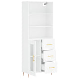 Highboard White 69.5x34x180 cm Engineered Wood 3189493