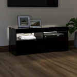 TV Cabinet with LED Lights Black 90x35x40 cm 804383