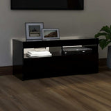 TV Cabinet with LED Lights Black 90x35x40 cm 804383