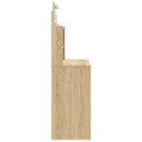Dressing Table with LED Lights Sonoma Oak 96x40x142 cm 837894