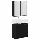 Bathroom Cabinet Set with Shelf 2 pcs Black Oak Engineered Wood 3416132