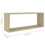 Wall Cube Shelf 6 pcs Sonoma Oak 60x15x23 cm Engineered Wood 807144