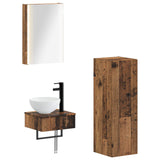 Bathroom Cabinet Set 4 pcs Old Wood 43 x 11.5 x 60.5 cm 3407381