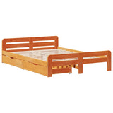 Bed frame without Mattress Wax Brown 160x200 cm Solid Wood Pine 3309034