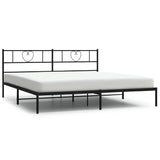Metal Bed Frame without Mattress with Headboard Black 180x200cm 355467