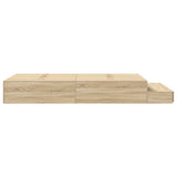 Storage Bed Frame with Drawer Sonoma Oak 120 cm Engineered Wood 3335631