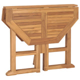 Outdoor Dining Set Natural Teak 5 Piece Folding Round 3059980