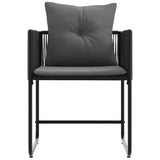 Chair with Cushion 4 pcs Black and Anthracite PE Rattan 42003027