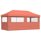 Foldable Party Tent Pop-Up with 3 Sidewalls Terracotta 4004949