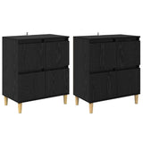 Sideboards 2 pcs Black Oak 60 x 35 x 70 cm Engineered Wood 3415604