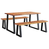 3 Piece Dining Set with Live Edge Solid Wood Acacia 3157525