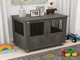 Dog Crate Table for Medium and Large Dogs with Magnetic Door for Indoor Use, 85 x 55 x 75 cm, Grey T3398P376412