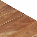 Coffee Table Silver Stainless Steel and Solid Acacia Wood 349983