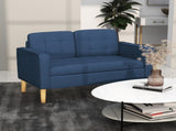 Modern Loveseat Sofa, Compact 2 Seater Sofa with Hidden Storage, 117cm Tufted Cotton Couch with Wood T3398P344634