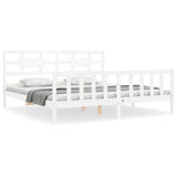 Bed Frame without Mattress White 200x200 cm Solid Wood Pine 3192577